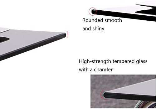 Telephone Table, Sofa Side Table,Square Tempered Glass Small Coffee Table,Tel...