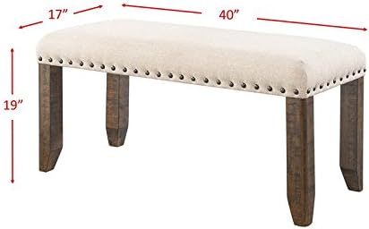 Picket House Furnishings Dex Bench in Smokey Walnut and Cream