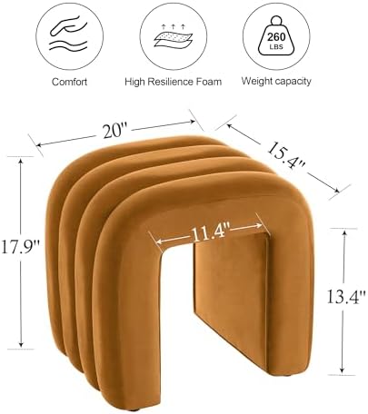 ONEVOG Velvet Pouf Ottoman, Small Ottoman Foot Rest for Couch, 18 Inch Cute V...