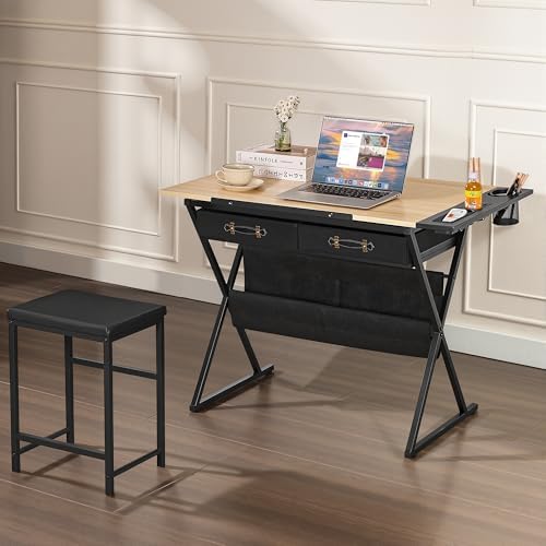 VECELO Drafting Table Art Desk Art Table Adjustable Drawing Table Tilted Tabl...