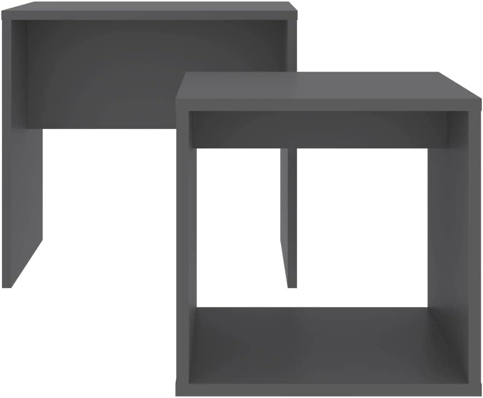 vidaXL Coffee Table Set Gray 18.9"x11.8"x17.7" Engineered Wood...