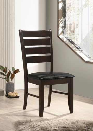 Coaster Dalila Faux Leather Dining Side Chair Set of 2, Cappuccino 102722