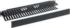 ICC 1U Finger Duct Cable Manager Panel with Cover, Plastic with Metal Back Frame, 3" Depth, Horizontal Cable Management, Rackmount for 19” Network Racks, Black, Single Pack