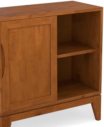 SIMPLIHOME Harper 30" Solid Wood Cabinet in Teak Brown