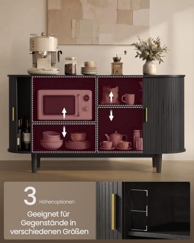 VASAGLE Storage Cabinet, Sideboard with Adjustable Shelves
