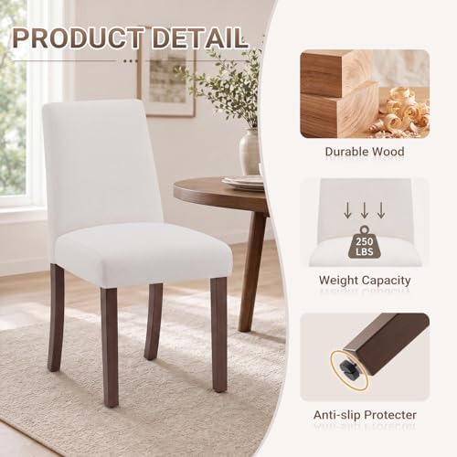 MALOL Modern Dining Chairs Set of 4, Upholstered Kitchen Chairs with High Bac...