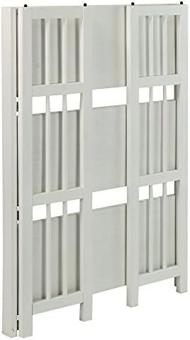Casual Home 3-Shelf Folding Stackable Bookcase (27.5" Wide)-White