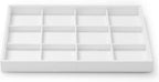 Oirlv Premium White Leather Stackable Jewelry Tray 12 Grid Jewelry Drawer Organizer Trays for Bracelets Earrings