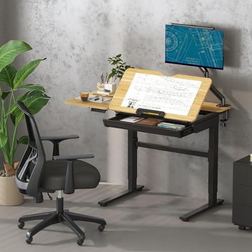 FLEXISPOT Electric Drafting Table Adjustable Height 47.2"x23.6" Sta...