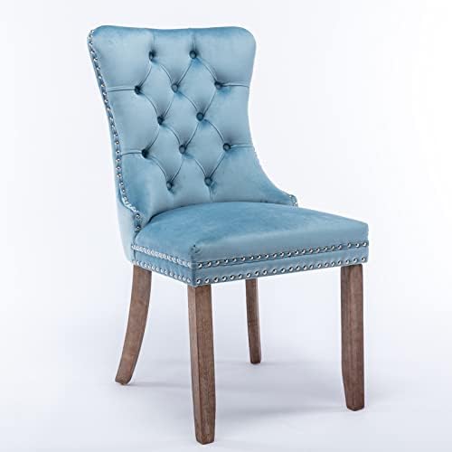 KEIKI Tufted Dining Room Chairs Set of 2, Velvet Kitchen Nailhead Trim Chairs...
