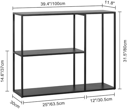 HDANI Console Table, Narrow Entryway Table, 3 Tier Metal Hallway Table, 11.8&...