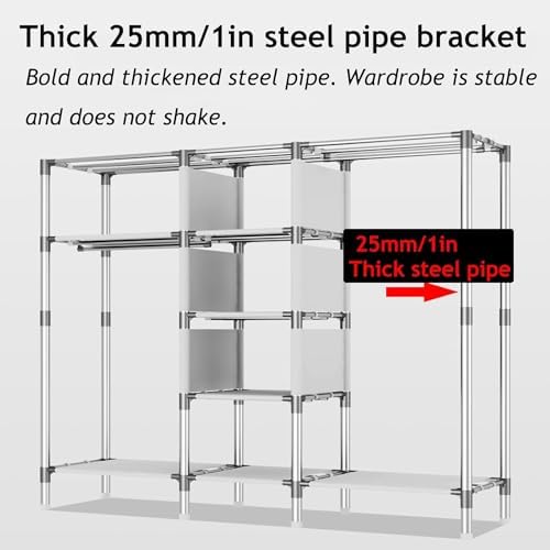 Foldable Wardrobe Portable Closet Oxford Fabric Thick Wardrobe Storage Closet...