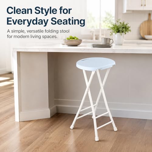 COOZMENT 24-Inch Folding Stool with Handle, Folding Bar Stool with Non-Slip F...