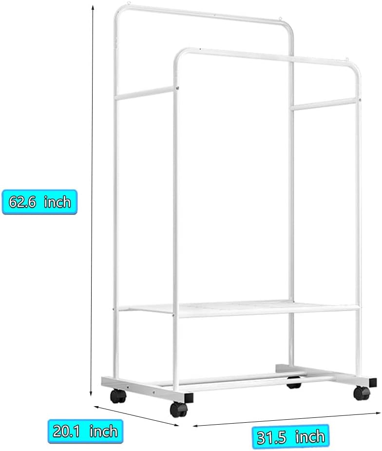 Clothing Garment Rack with Shelves, Upgraded Length Cloth Hanger Rack Stand o...