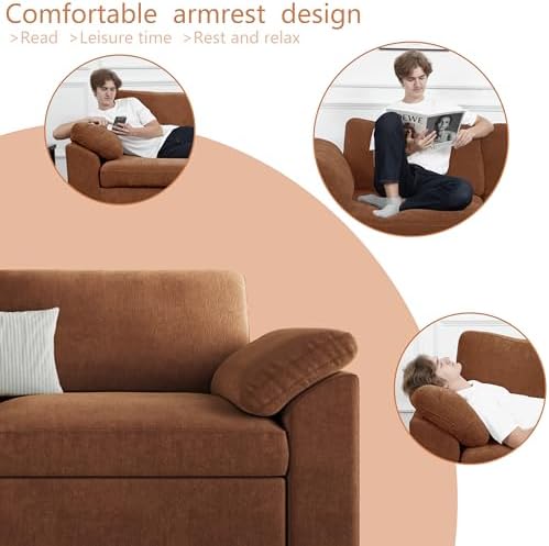 EASE MOOSE Oversized Modular Sectional Sofa with Ottoman, Modern Luxury Wide ...