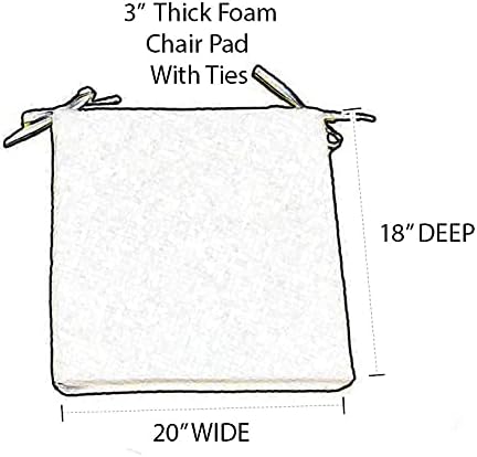 RSH DECOR Indoor/Outdoor Foam Dining Chair Seat Cushions, 20" x 18"...