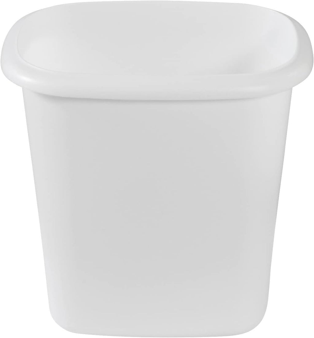Rubbermaid Vanity Trash Can/Wastebasket 1.5-Gallons/6-Quarts White for Under Counter/Kitchen/Office/Bedroom/Bathroom