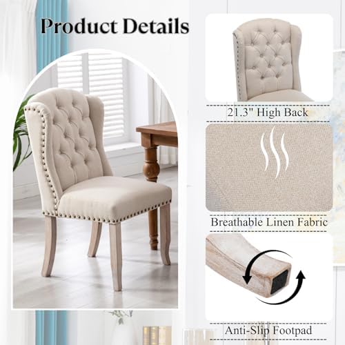 Ya-Home Modern Tufted Dining Chairs Set of 8, Upholstered Kitchen Side Accent...