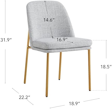 CHITA Modern Dining Chairs Set of 2, Upholstered Dining Chair, Light Gray