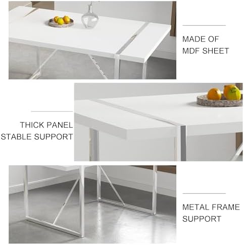gopop Dining Table Set for 4, Kitchen Table Chairs Set of 4, 5-Piece