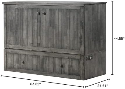 Mega Solutions Murphybedz Tuscany Murphy Cabinet Chest Bed with Charging Stat...