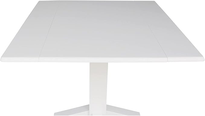 Solid Wood 36" Square Dual Drop Leaf Dining Table, White