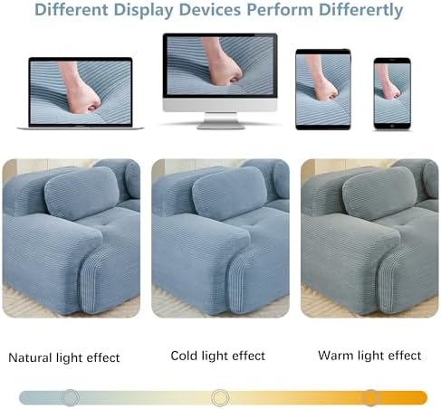 SoarFlash Sectional Middle Position Sofa, Blue | Modern Lounge Couch with Dee...