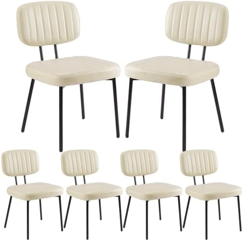 DUMOS Dining Chairs Set of 6, PU Leather Dining Room Chairs with Backrest