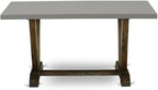 East West Furniture VT796 V-Style Modern Kitchen Table - a Rectangle Dining Table Top with Stylish Legs, 36x60 Inch, Multi-Color