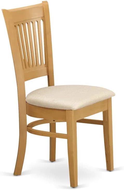 East West Furniture VAC-OAK-C Vancouver Dining Chairs - Linen Fabric Upholste...