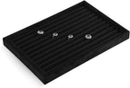 Ring Display Tray, Velvet Jewelry Trays,Premium Ring Organizer,Luxury Stud Earring Organizer,Black Jewlery Organizer