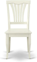 East West Furniture LGAV5-LWH-W 5 Piece Modern Dining Table Set Includes a Rectangle Wooden Table with Butterfly Leaf and 4 Dining Chairs, 42x84 Inch, Linen White
