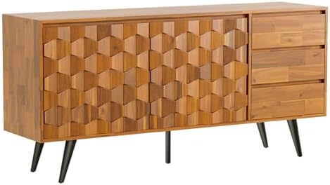 Bme Georgina Sideboard 2 Doors & 3 Drawers, Mid Century, Teak Brown, 61&q...