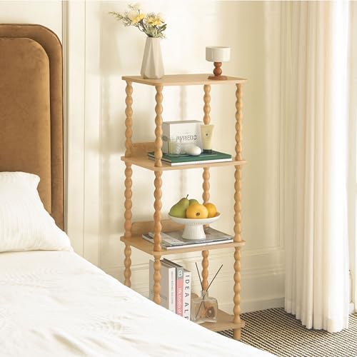 Fultyle Bookshelf, 4-Tier Wooden Bookcase with Open Shelves, Modern Book Shel...