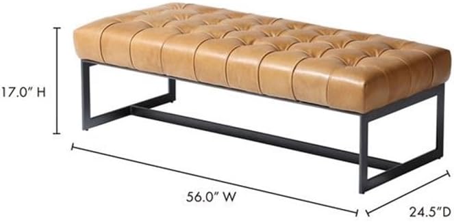 Moe's Home Collection Wyatt Leather Bench
