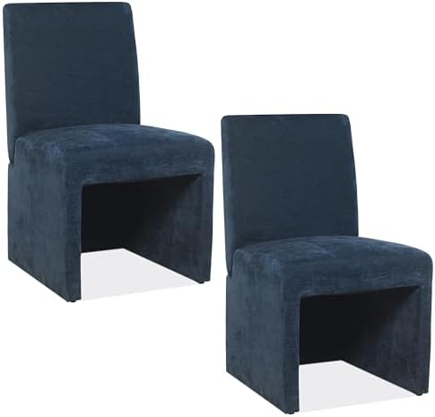 RNKSFX Blue Upholstered Dining Chairs Set of 2, Kitchen & Dining Room Cha...