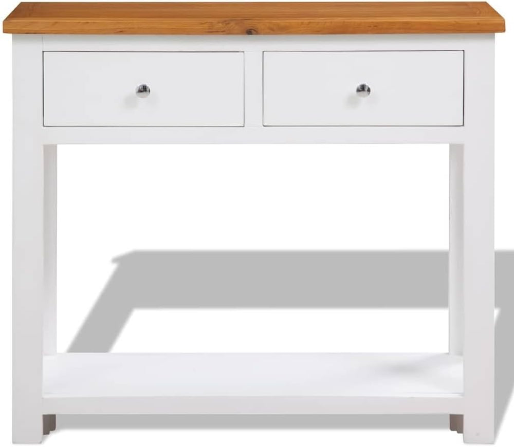Console Table 32.7"x11.8"x28.7" Solid Oak Wood | Rustic Entryw...