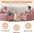 Stuffed Animal Bean Bag Storage Chair Cover (No Filler) Soft Washable Stuffable Removable Premium Organizing Plush Toys Comfortable Organizer Keep Clutter with Premium Adults (Pink, Sofa with Filler)