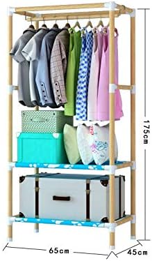 Single Simple Solid Wood Cloth Closet Assembly Wardrobe Portable Furniture Ro...