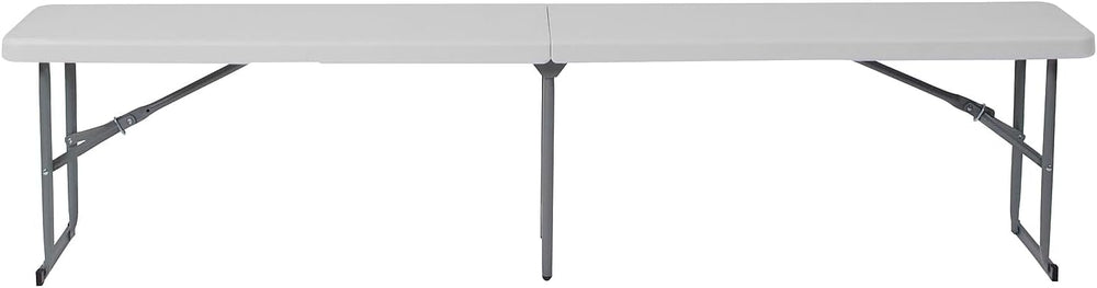 Flash Furniture Plastic Bi-Fold Bench with Carrying Handle, Granite White | 7...