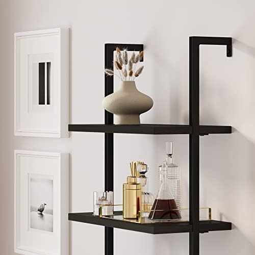 Nathan James Theo Modern Bookcase with Rattan Cabinet in Matte Black and Ligh...