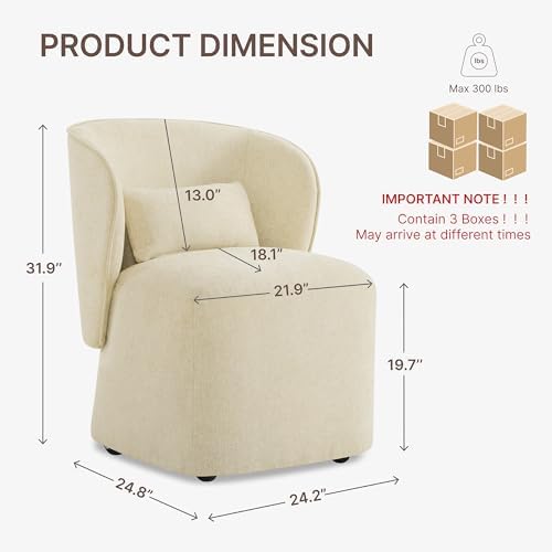KISLOT Upholstered Dining Chairs with Wheels, Easy Assembly Stain Resistant F...