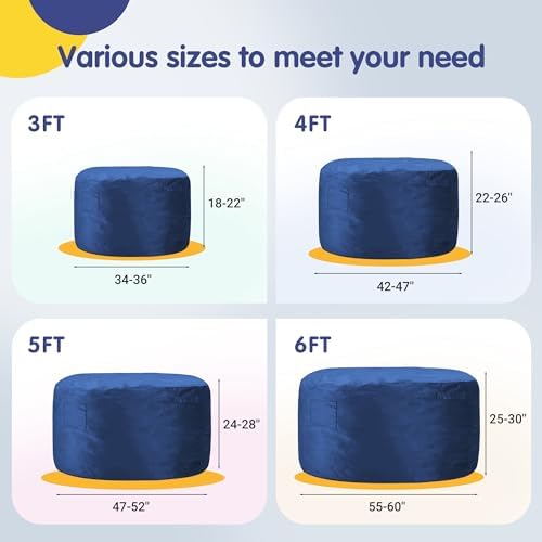 3FT Adult Bean Bag Chair, 3'Comfy Bean Bags, Big BeanBag Chairs | Bean Ba...