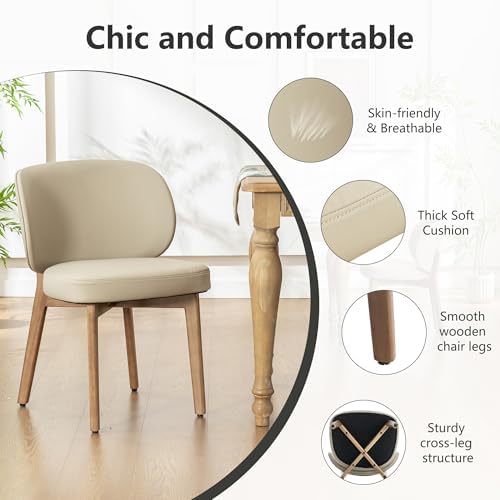 YOUNIKE Dining Chairs Set of 6 Modern Kitchen Dining Room Chairs Khaki
