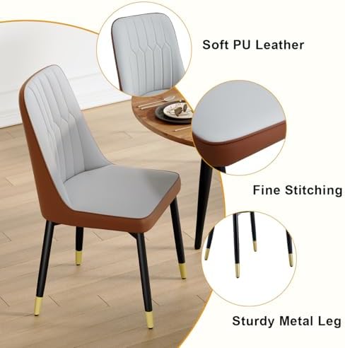 Wood Dining Table Set for 6｜ 42" Round to 54" Oval Dining Table Set...