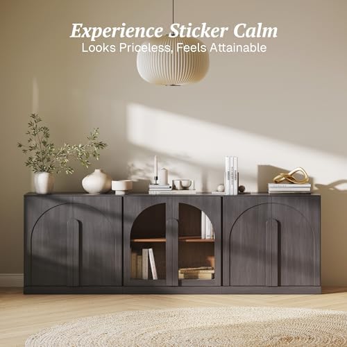 BELLEZE Bijou 3-Piece Modular Sideboard Buffet Cabinet - Ebony
