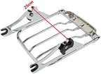 XFMT Motorcycle Chrome Detachable Two-Up Luggage Rack for Air Wing Harley Touring Road King Street Glide Road Glide Electra Glide 2009-Later