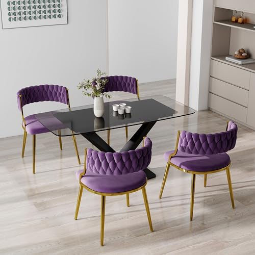 Velvet Dining Chairs Set of 2, Upholstered Dining Chair for Living Room, Mode...