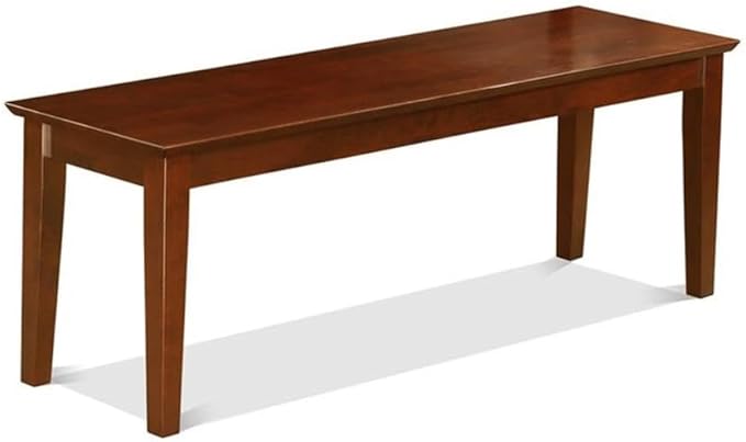 East West Furniture NOML5C-MAH-LC 5 Piece Dining Table Set Includes a Rectangle Dining Room Table with Butterfly Leaf and 2 Faux Leather Upholstered Chairs with 2 Benches, 32x54 Inch, Mahogany