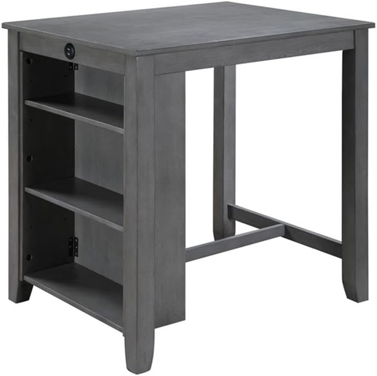 Lilola Home Graham 3-Piece Gray Finish Small Space Counter Height Dining Set ...